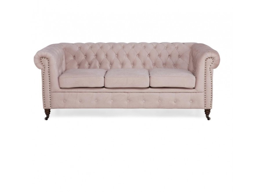 Sofa trzyosobowa z funkcją spania pikowana Chesterfield VINCENT 36