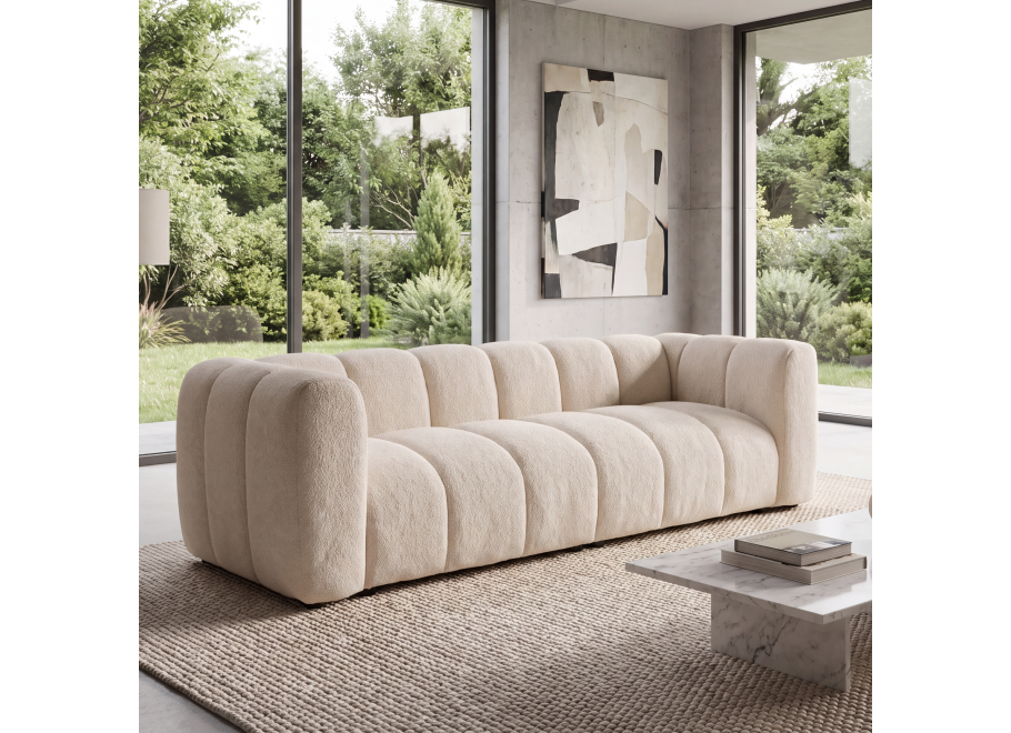 Sofa modułowa Velis 3-osobowa beżowa, boucle