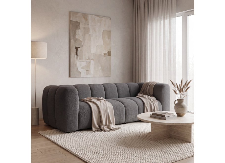 Sofa modułowa Velis 3-osobowa szary, boucle