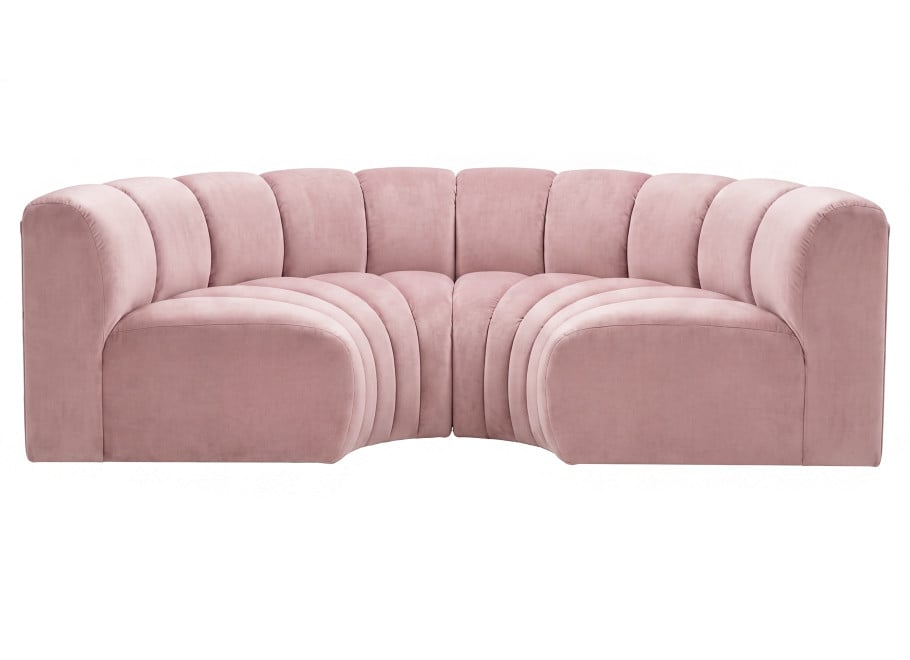 Sofa modułowa Velis 2 różowa, welur 2