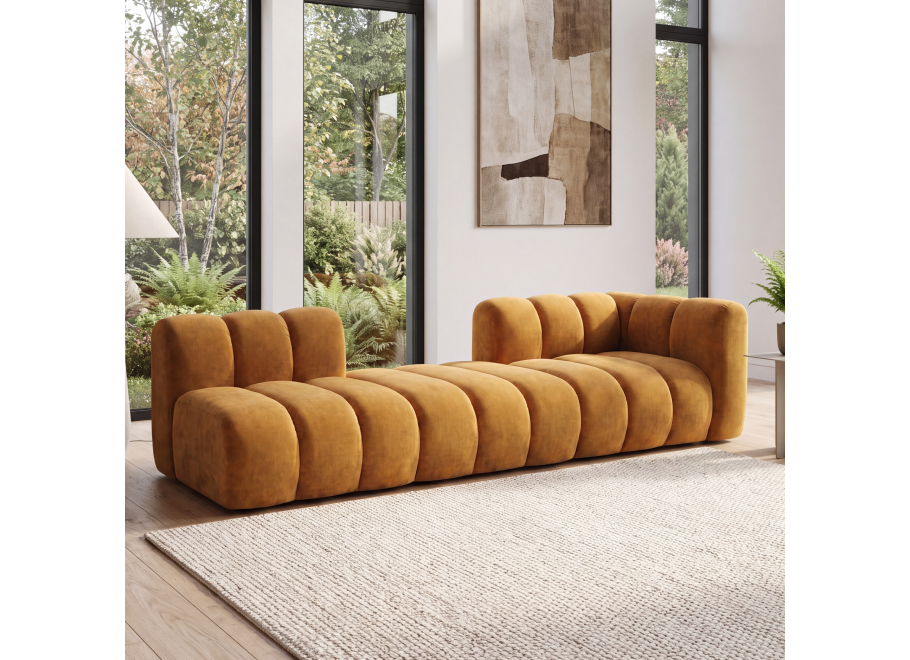 Sofa modułowa Velis 4-osobowa miodowy, welur