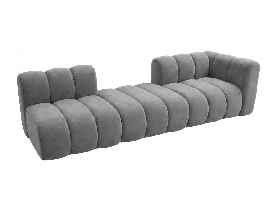 Sofa modułowa Velis 4-osobowa szara, welur 2