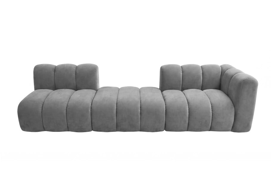 Sofa modułowa Velis 4-osobowa szara, welur 3