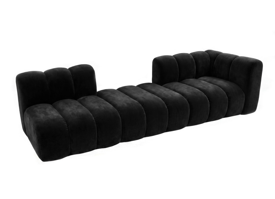 Sofa modułowa Velis 4-osobowa czarna, welur 2