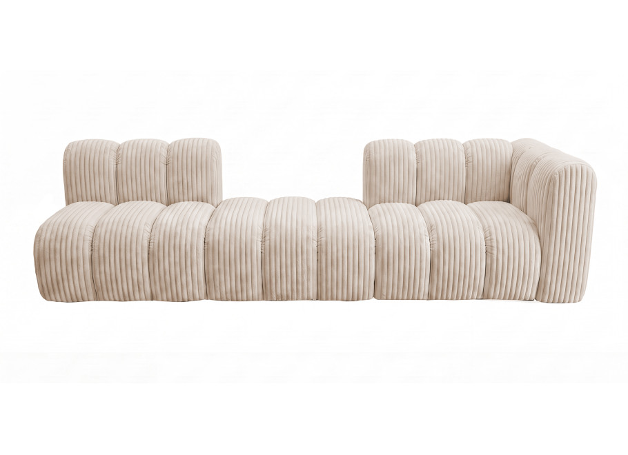 Sofa modułowa Velis 4-osobowa ecru, sztruks 3
