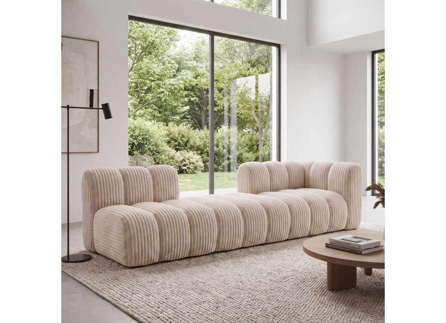 Sofa modułowa Velis 4-osobowa ecru, sztruks