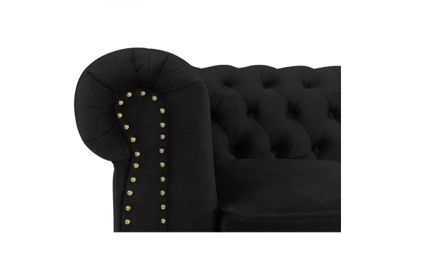 Sofa trzyosobowa z funkcją spania pikowana Chesterfield VINCENT - design i funkcjonalnosc w parze