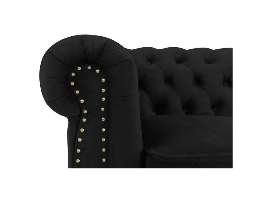 Sofa trzyosobowa z funkcją spania pikowana Chesterfield VINCENT