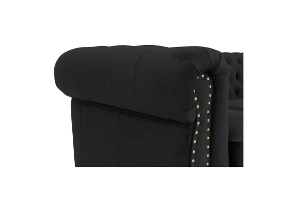 Sofa trzyosobowa z funkcją spania pikowana Chesterfield VINCENT - design i funkcjonalnosc w parze