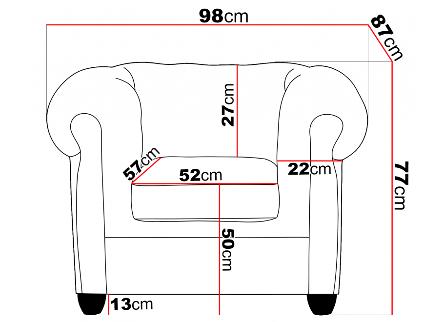 Fotel pikowany chesterfield VINCENT 14