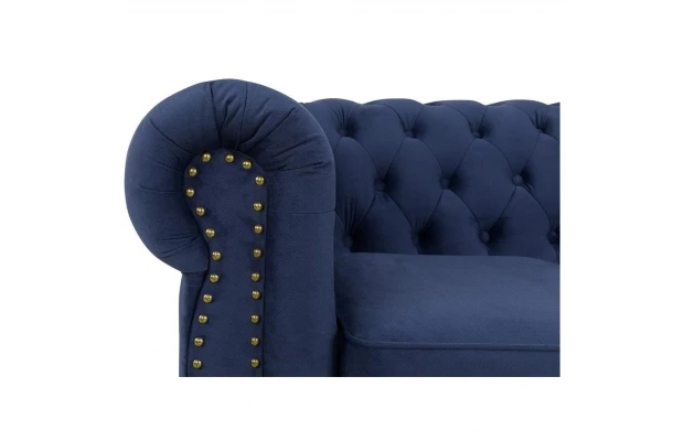 Sofa trzyosobowa z funkcją spania pikowana Chesterfield VINCENT - design i funkcjonalnosc w parze