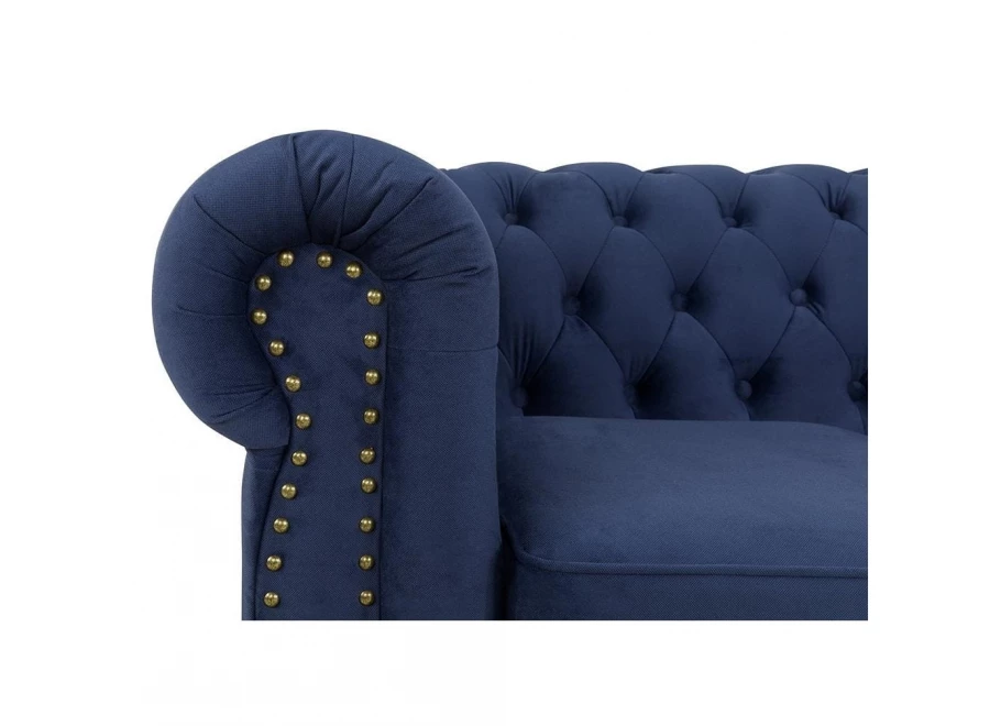 Sofa trzyosobowa z funkcją spania pikowana Chesterfield VINCENT