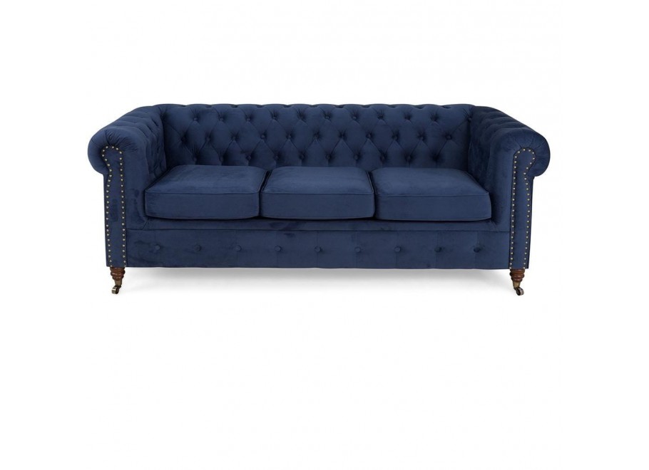 Sofa trzyosobowa z funkcją spania pikowana Chesterfield VINCENT 46