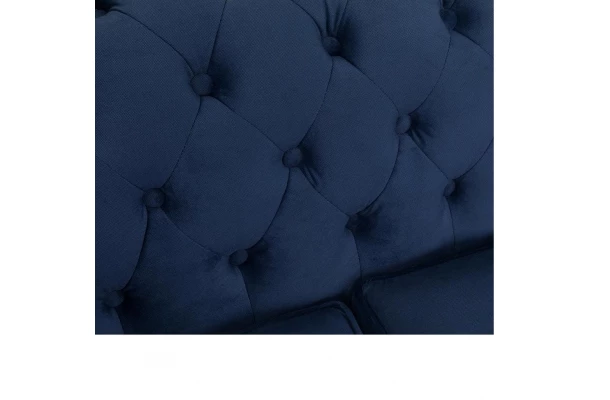 Sofa trzyosobowa z funkcją spania pikowana Chesterfield VINCENT - design i funkcjonalnosc w parze