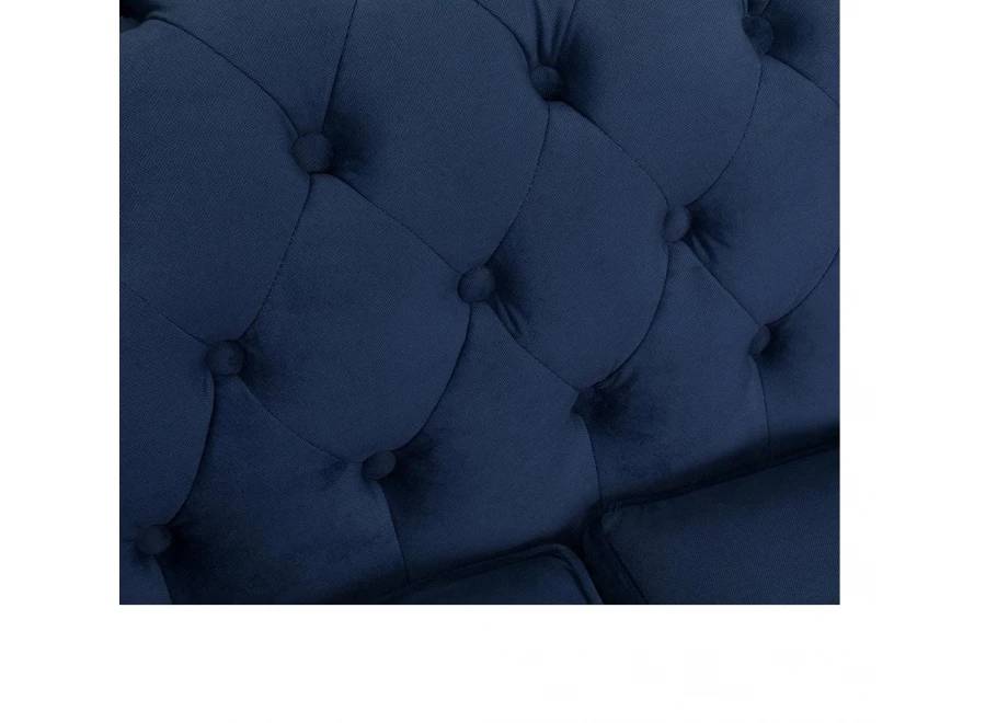 Sofa trzyosobowa z funkcją spania pikowana Chesterfield VINCENT