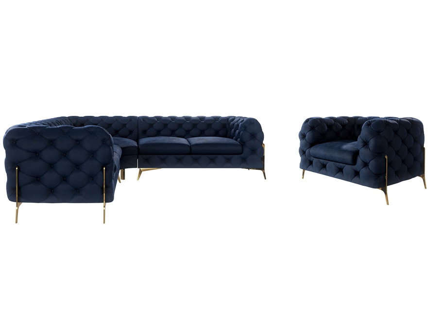 Zestaw mebli Chesterfield TEO HIGH - narożnik 2+E+2 + fotel — Riviera 81