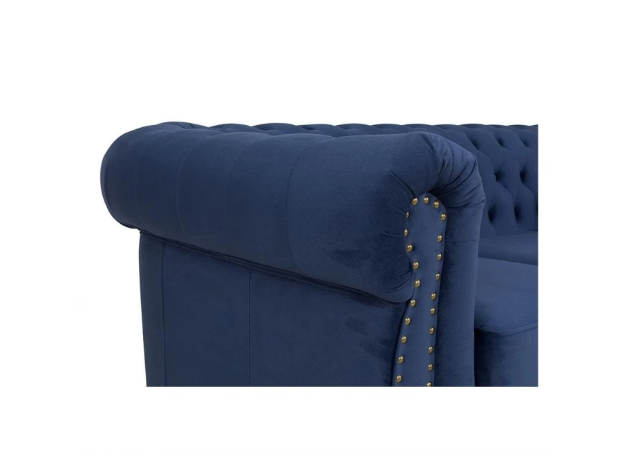 Sofa trzyosobowa z funkcją spania pikowana Chesterfield VINCENT
