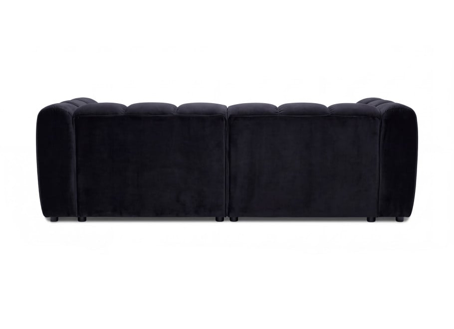 Sofa modułowa Velis 3-osobowa czarna, welur 3