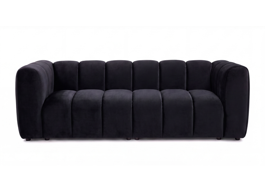 Sofa modułowa Velis 3-osobowa czarna, welur 2