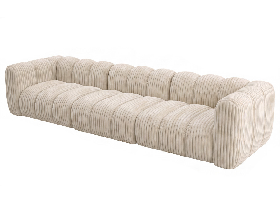 Luksusowa sofa modułowa Velis 4-osobowa w kolorze Ecru, sztruks 3