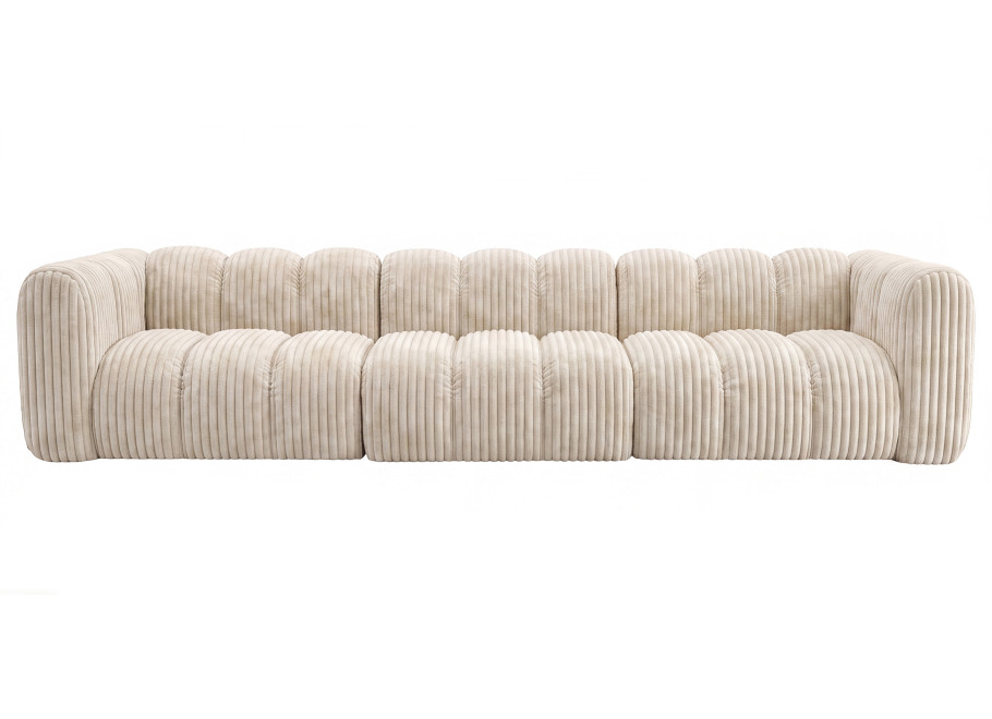 Luksusowa sofa modułowa Velis 4-osobowa w kolorze Ecru, sztruks 4