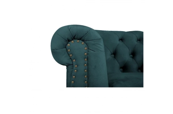 Sofa trzyosobowa z funkcją spania pikowana Chesterfield VINCENT - design i funkcjonalnosc w parze
