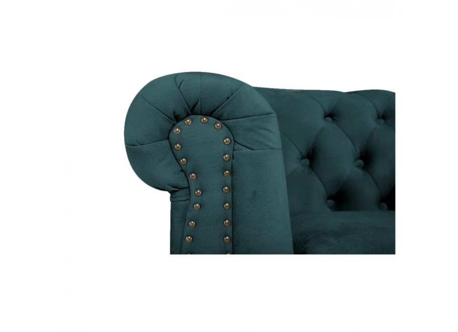 Sofa trzyosobowa z funkcją spania pikowana Chesterfield VINCENT
