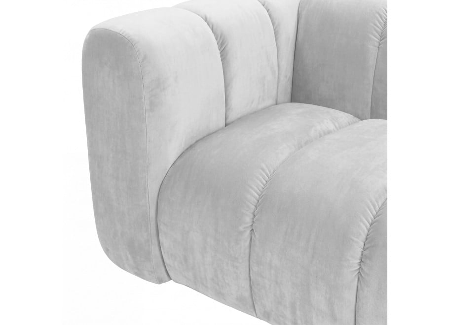Komfortowa sofa modułowa Velis 6-osobowa w jasnoszarym welurze 4