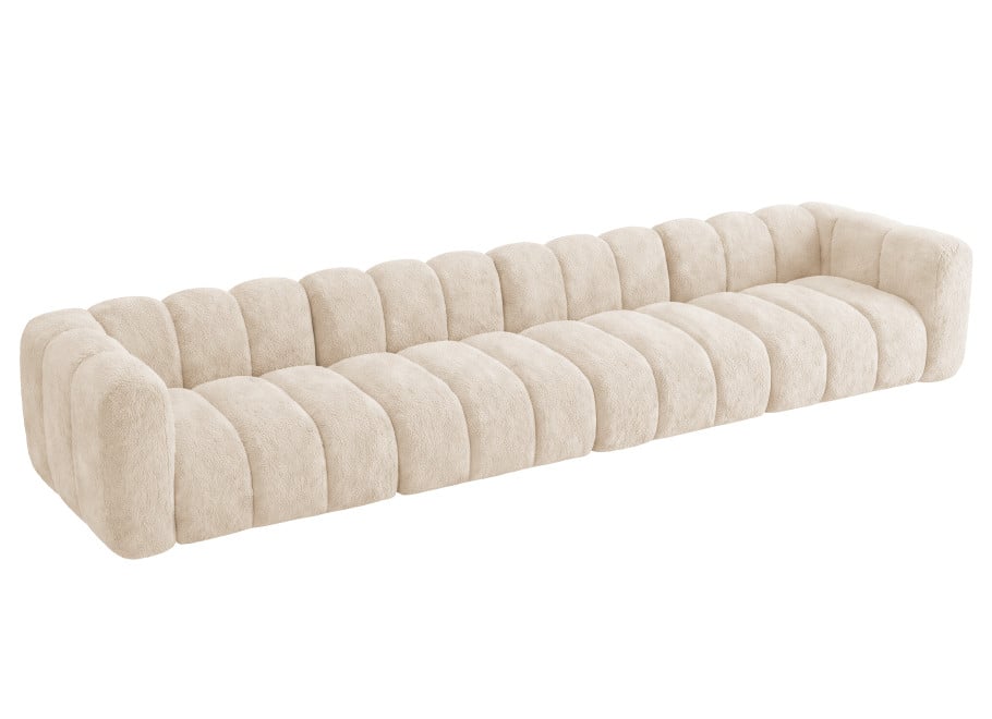 Sofa modułowa Velis 6-osobowa w kremowej tkaninie boucle 2