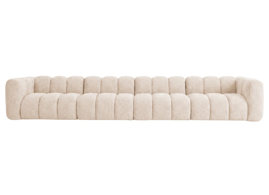 Sofa modułowa Velis 6-osobowa w kremowej tkaninie boucle 3