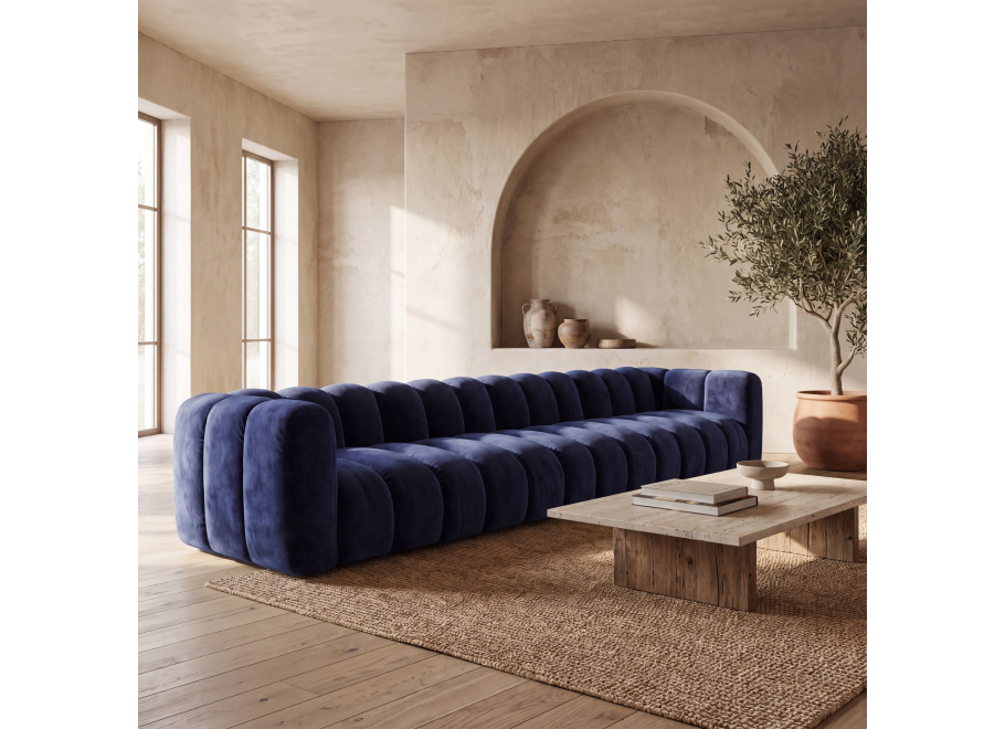Luksusowa welurowa sofa modułowa Velis 6 granatowa