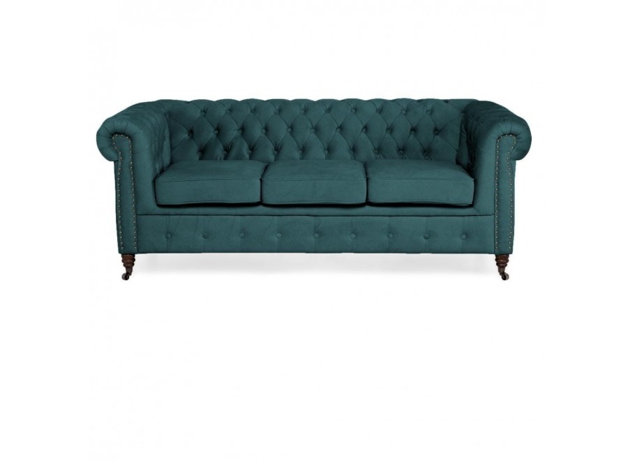 Sofa trzyosobowa z funkcją spania pikowana Chesterfield VINCENT 54
