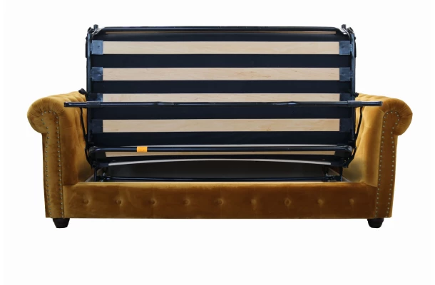 Sofa trzyosobowa z funkcją spania pikowana Chesterfield VINCENT - design i funkcjonalnosc w parze
