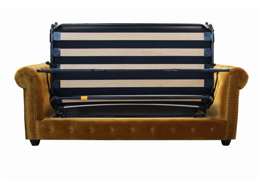 Sofa trzyosobowa z funkcją spania pikowana Chesterfield VINCENT