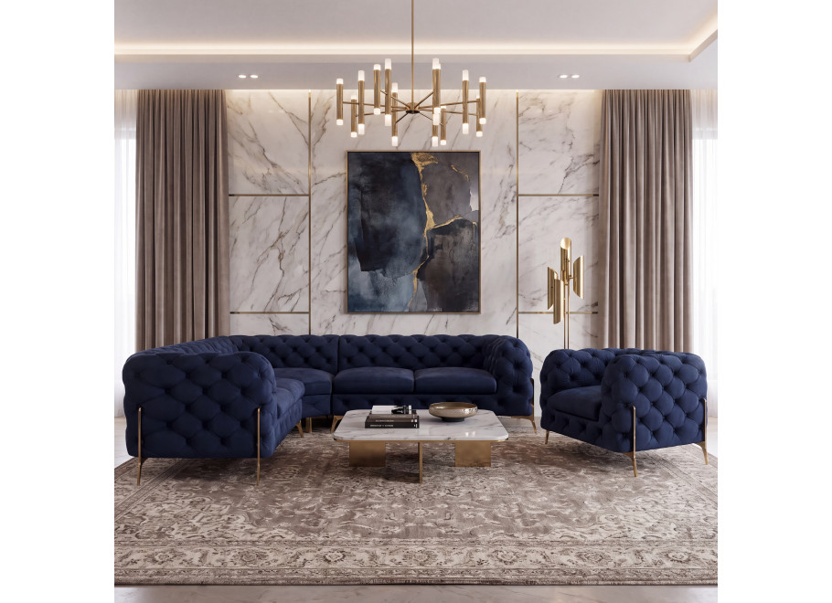 Zestaw mebli Chesterfield TEO HIGH - narożnik 2+E+2 + fotel — Riviera 81