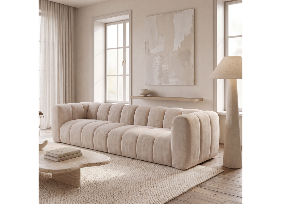 Miękka sofa modułowa Velis 3-osobowa w kolorze zimny beż