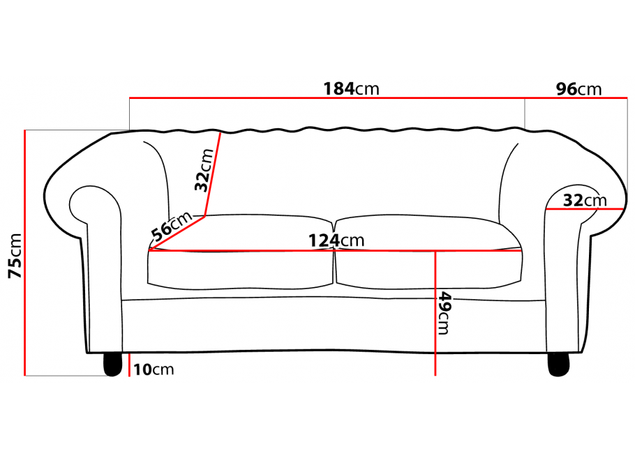 Sofa dwuosobowa pikowana Chesterfield VALENCIA 10