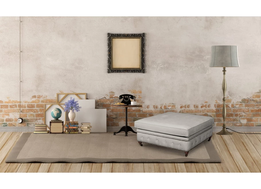 Puf pikowany glamour 100x100 VINCENT