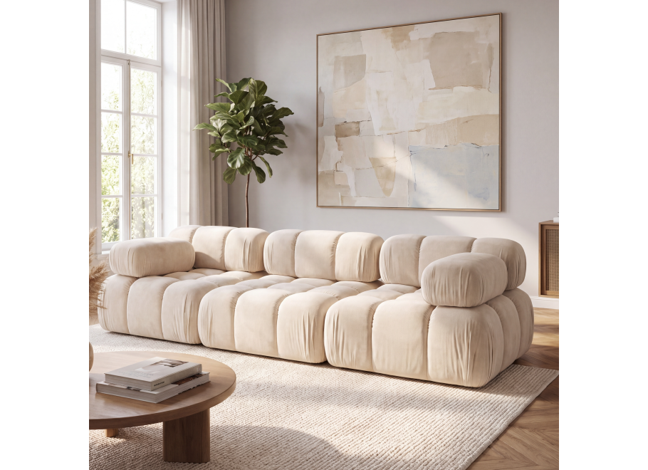 Sofa modułowa Manzoni 3-osobowa z elastyczną konfiguracją - French Velvet 672