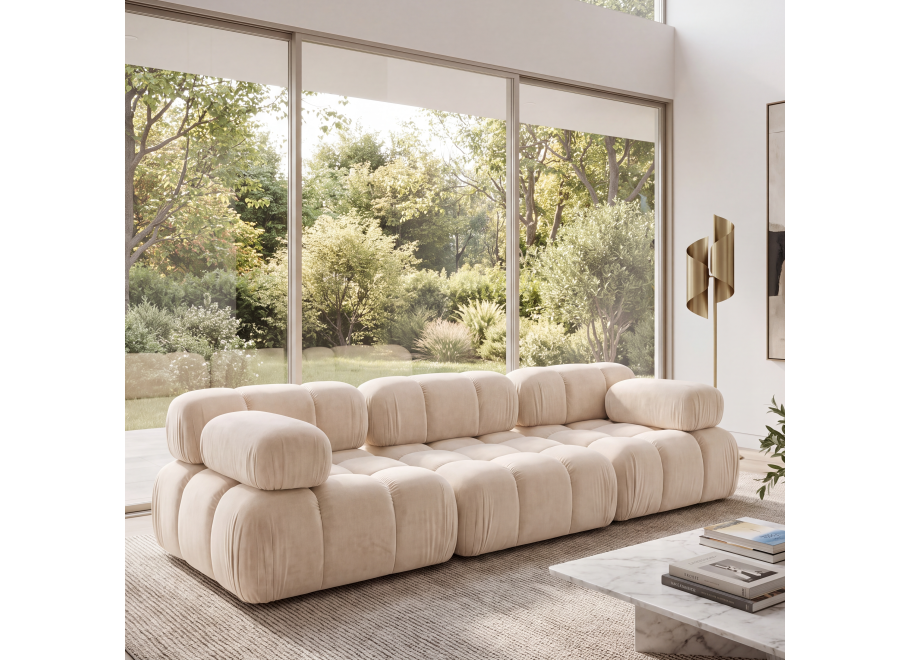 Sofa modułowa Manzoni 3-osobowa z elastyczną konfiguracją - French Velvet 672