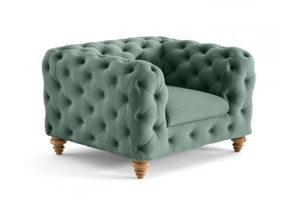 Fotel pikowany TEO WOOD Chesterfield