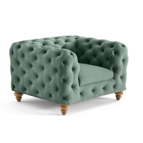 Fotel pikowany TEO WOOD Chesterfield
