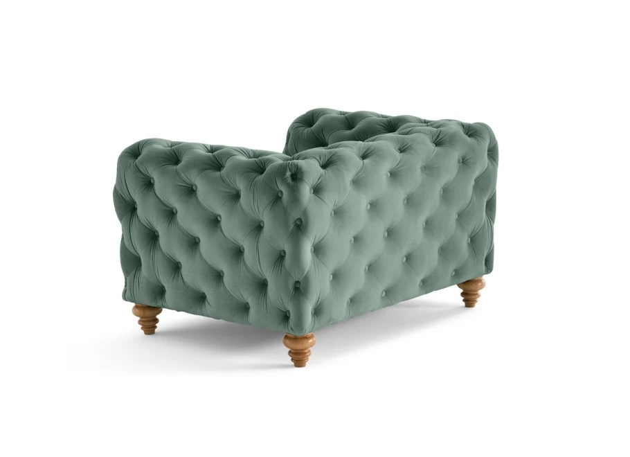 Fotel pikowany TEO WOOD Chesterfield