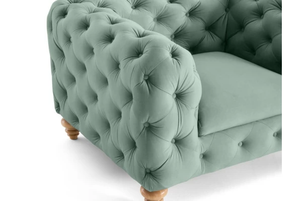 Fotel pikowany TEO WOOD Chesterfield - ergonomiczne