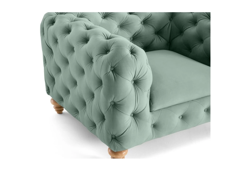 Fotel pikowany TEO WOOD Chesterfield