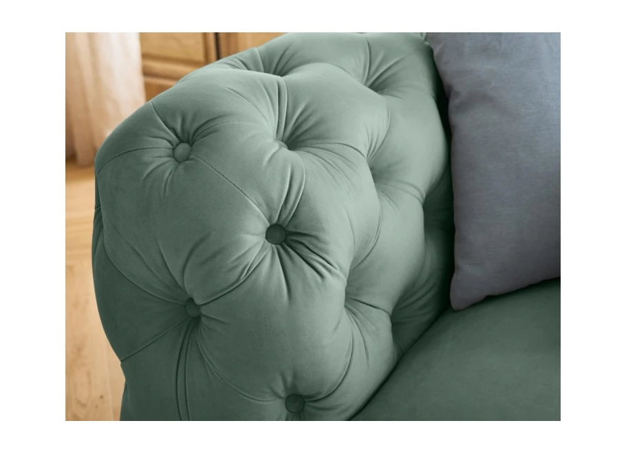 Fotel pikowany TEO WOOD Chesterfield