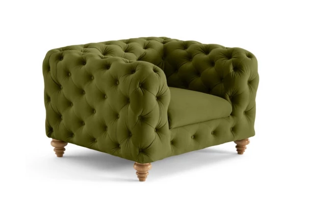 Fotel pikowany TEO WOOD Chesterfield - eleganckie