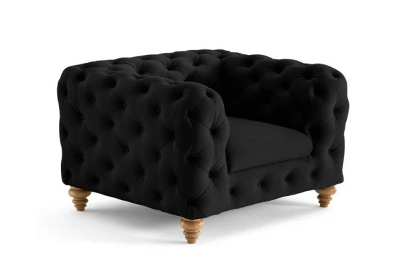 Fotel pikowany TEO WOOD Chesterfield - designerskie