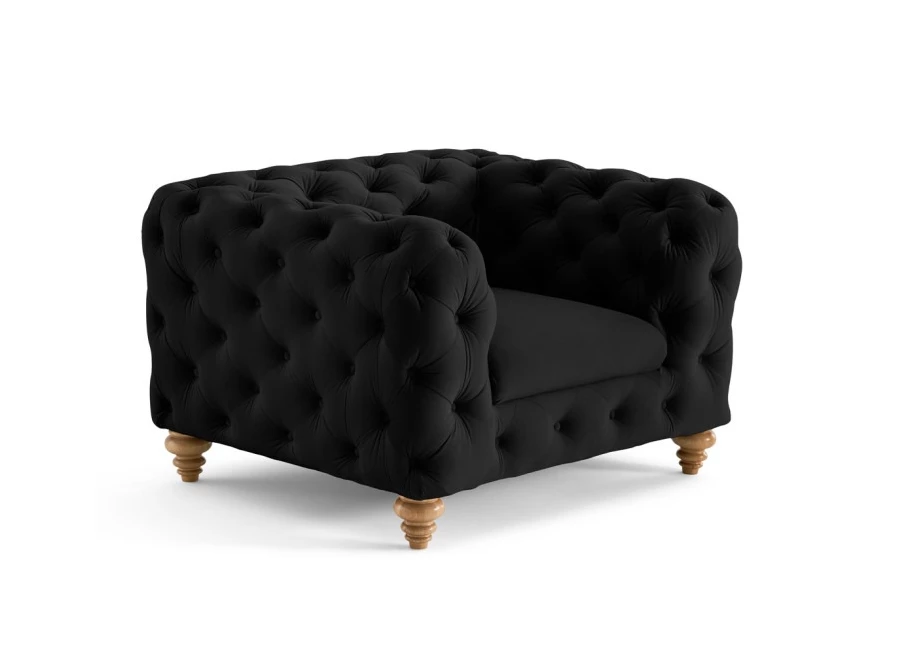 Fotel pikowany TEO WOOD Chesterfield