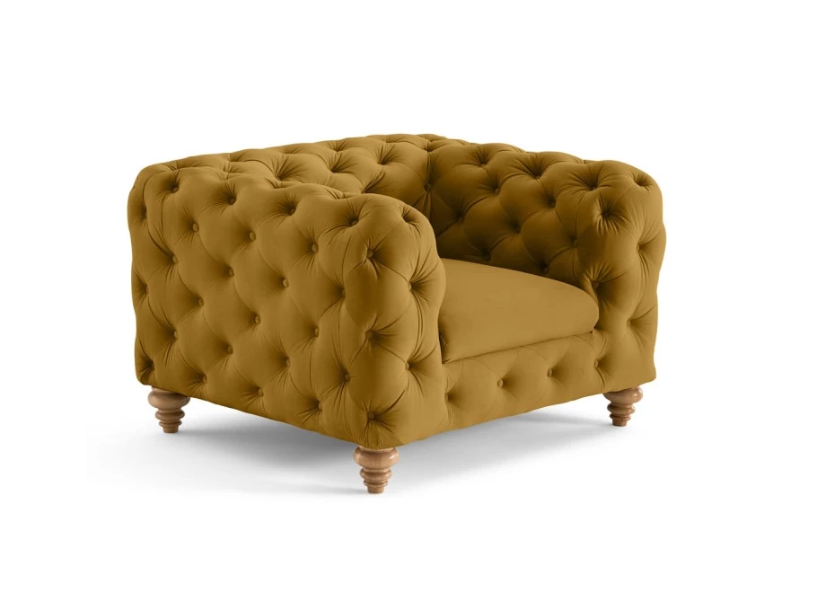 Fotel pikowany TEO WOOD Chesterfield